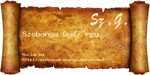 Szobonya György névjegykártya