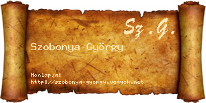 Szobonya György névjegykártya